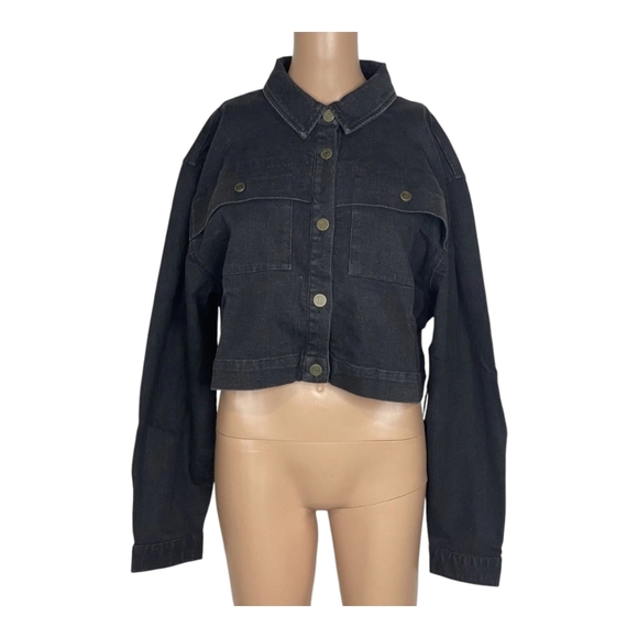 Cleobella Dean Jacket In Black Denim XL Womens NWT $198 - Picture 3 of 11